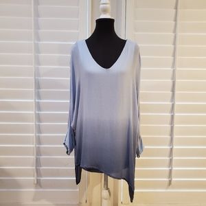 Democracy Blueish Gray Ombre Flowy Blouse